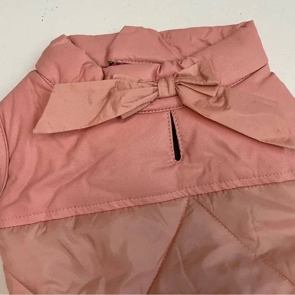 Youly Dog Pet Animal Outfit The Heir Puffer Vest Bow Reversible Floral Pink - Picture 5 of 9